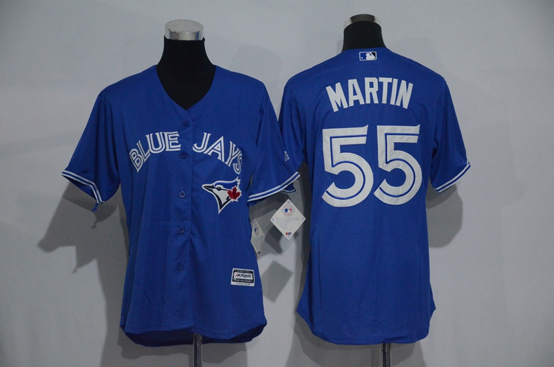 Womens 2017 MLB Toronto Blue Jays #55 Martin Blue Jerseys